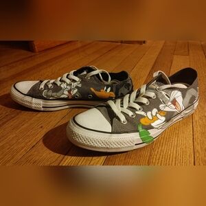 Converse Cartoon Character Sneakers - Black, Gray, and Green